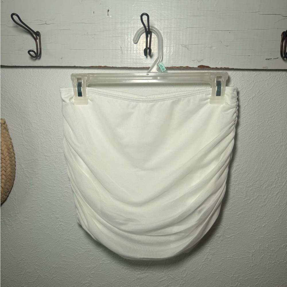 White Ruched Mini Skirt - Women's Skirt